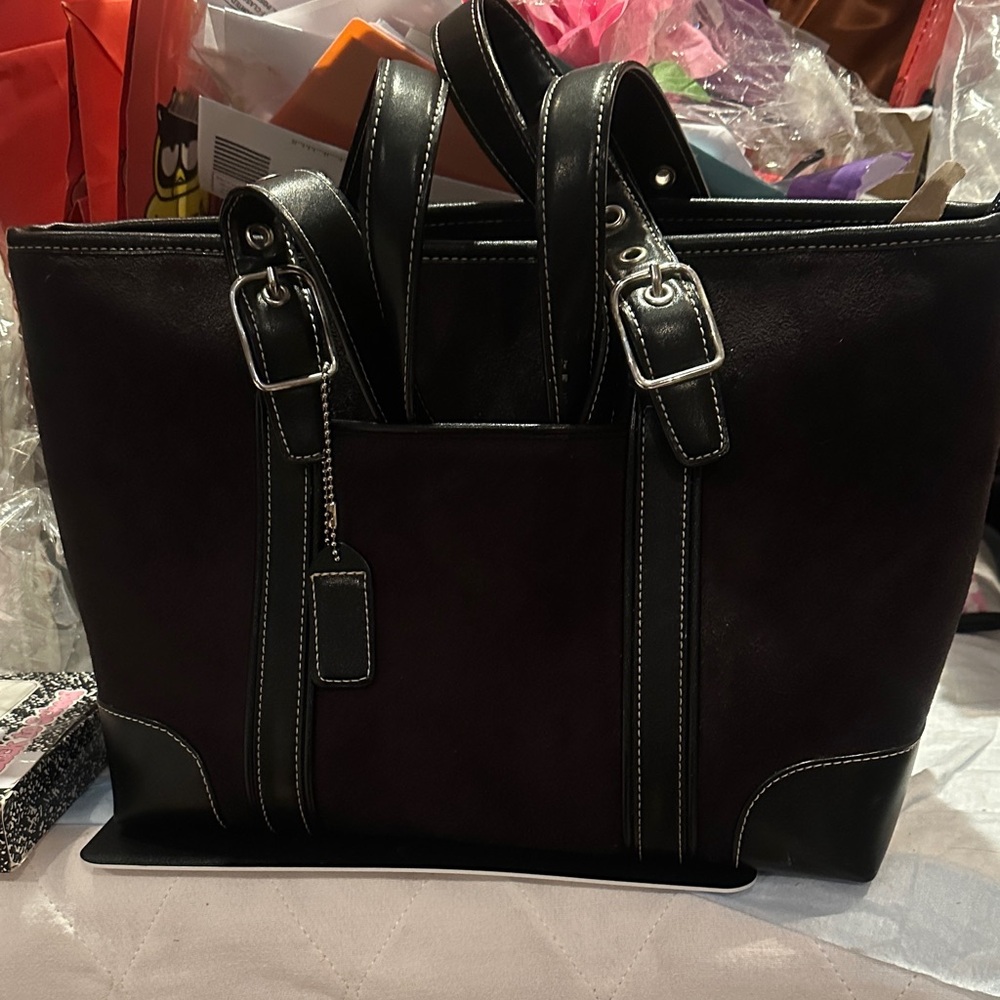 Elegant Black and Dark Brown Women's Tote Bag